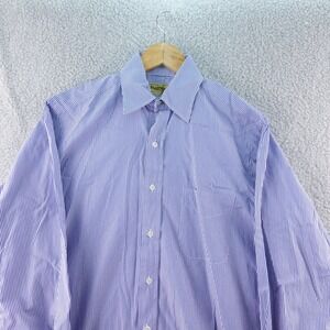 Vintage Paul‎ Stuart Striped Dress Shirt Mens XL Carrer Business Preppy Office
